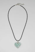 Green Amethyst Druzy Heart Pendant Necklace
