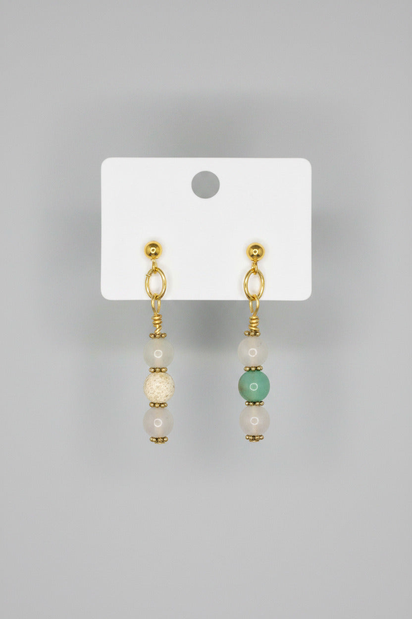 Green Aventurine & Green Sea Jasper Drop Earrings