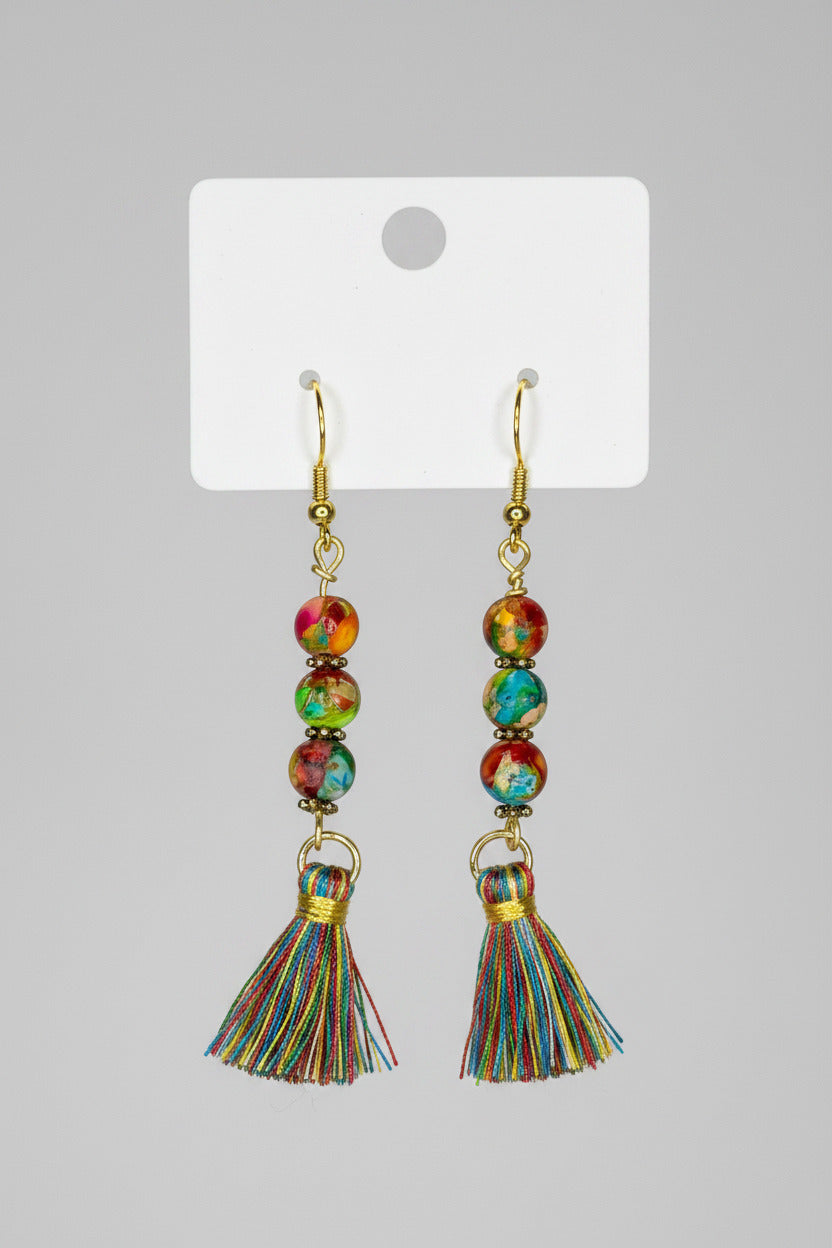 Sea Sediment Jasper Tassel Earrings
