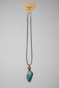 Labradorite Cabochon Necklace – Oxidised Copper Wire Wrap